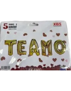 GLOBO METALICO TE AMO PALABRA DORADO