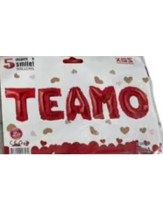 GLOBO METALICO TE AMO PALABRA ROJO