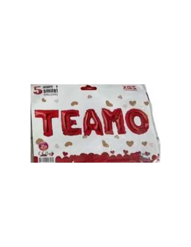 GLOBO METALICO TE AMO PALABRA ROJO