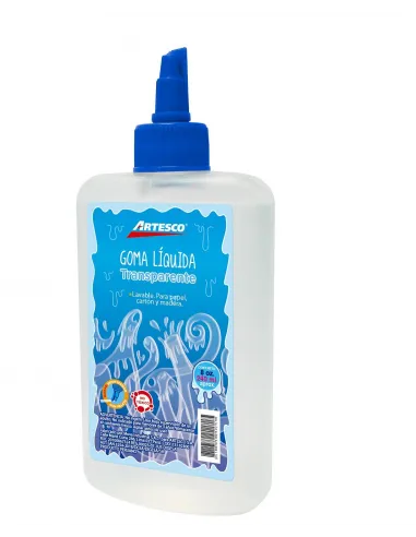 GOMA ARTESCO TRANSPARENTE 8 ONZAS (250 GR.) C/DOSIF.