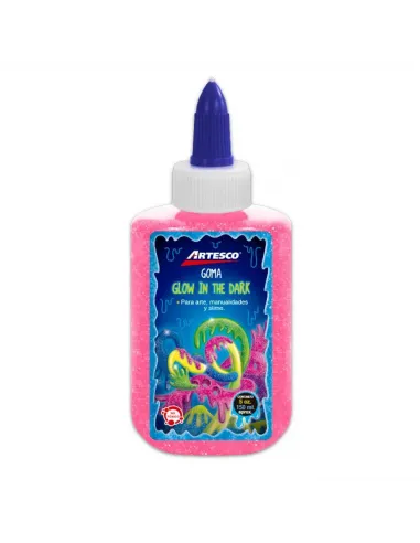 GOMA ARTESCO ROSA NEON 5OZ  GLOW IN THE DARK
