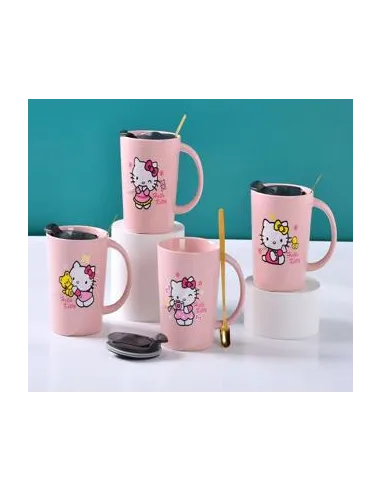 JARRO CERAMICA RAJ C/TAPA Y CUCHARA HELLO KITTY/SANRIO V/DISEÑOS