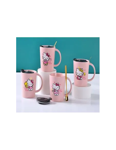 JARRO CERAMICA RAJ C/TAPA Y CUCHARA HELLO KITTY/SANRIO V/DISEÑOS