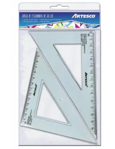 JUEGO ARTESCO ESCUADRAS 45/60X30 CM