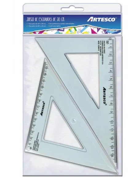 JUEGO ARTESCO ESCUADRAS 45/60X30 CM