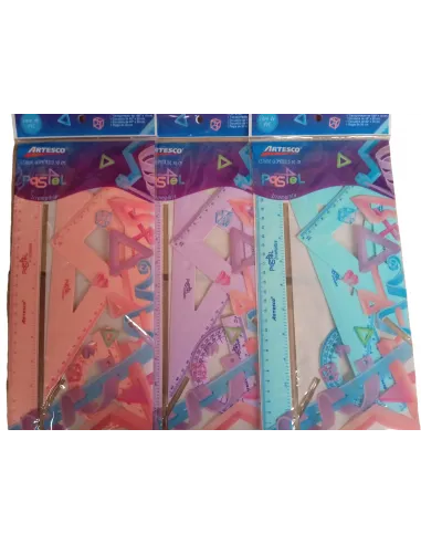 JUEGO ARTESCO GEOMETRICO 30CM IRROMPIBLE PASTEL