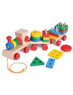 JUEGO DIDACTICO PASSOLA TREN CON FORMAS GEOM. 31.8X5.5X8.7CM