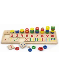 JUEGO DIDACTICO PASSOLA ABACO VERTICAL C/NUMEROS  45X14.4CM