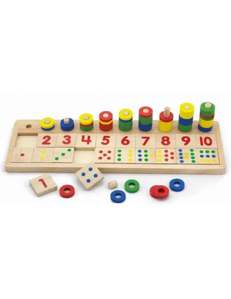 JUEGO DIDACTICO PASSOLA ABACO VERTICAL C/NUMEROS  45X14.4CM