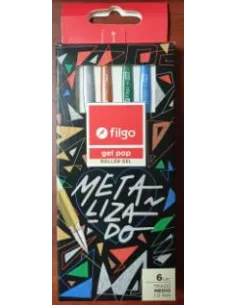 BOLIGRAFO FILGO ROLLER GEL POP C/METAL. CAJAX6 UND R. GP10-E6-MET