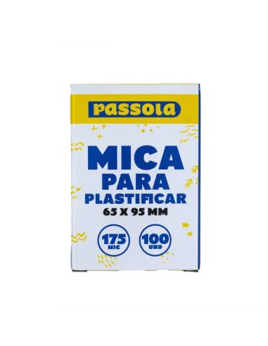 MICA PASSOLA P/PLASTIFICAR CEDULA/VOTACION x100 65MM X 95MM 175MIC