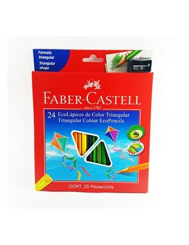 LAPIZ FABER X24 TRIANG LARGO C/SACAP