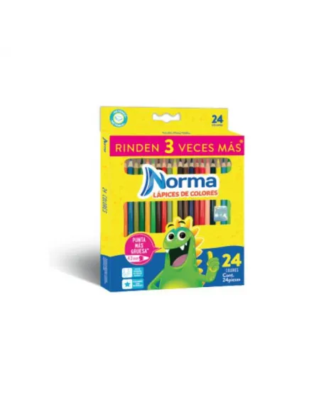 LAPIZ NORMA LARGO CIRCULAR X 24 COLOR 584204