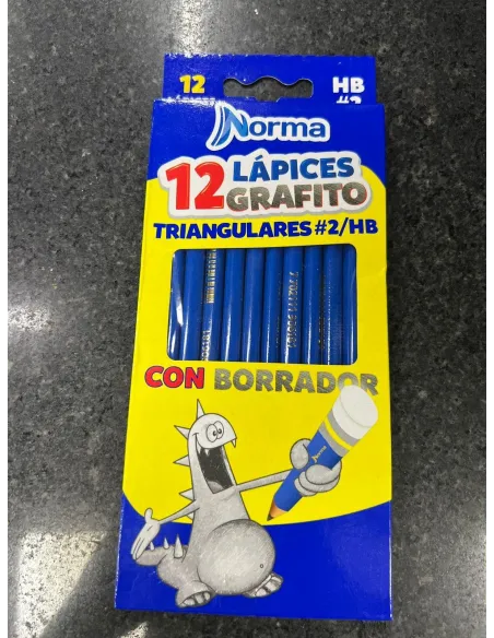 LAPIZ NORMA 2HB TRIANG  X 12 C/BORRADOR [552582]