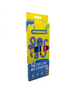 LAPIZ PASSOLA TRIANG LARGO X 12 COL 3.0MM