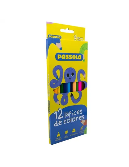 LAPIZ PASSOLA TRIANG LARGO X 12 COL 3.0MM