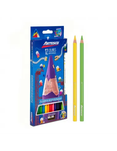 LAPIZ ARTESCO TRIANG LARGO X 12 COL SUPER PUNTA 4MM C/PROM