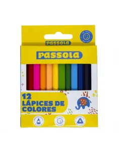 LAPIZ PASSOLA TRIANG CORTO X 12 COL