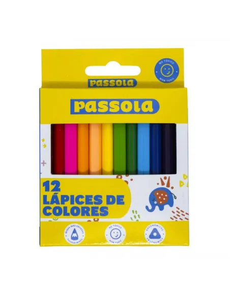 LAPIZ PASSOLA TRIANG CORTO X 12 COL