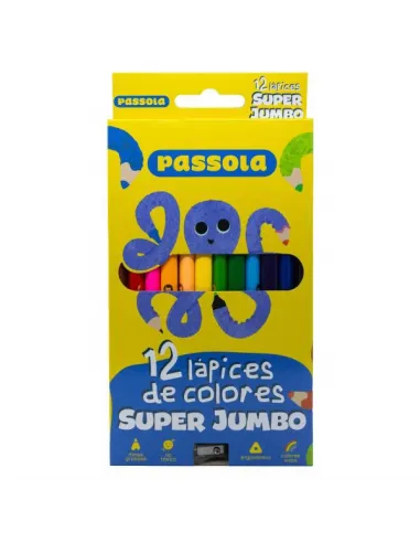 LAPIZ PASSOLA TRIANG LARGO 5MM X 12 COL C/SACAP