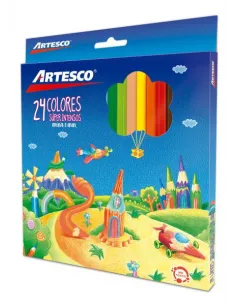 LAPIZ ARTESCO TRIANG LARGO X 24 COL 3MM NEW