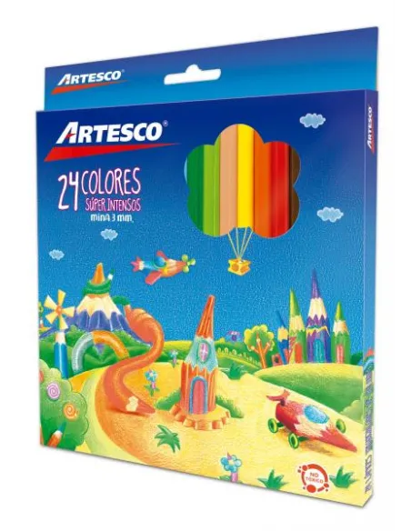 LAPIZ ARTESCO TRIANG LARGO X 24 COL 3MM NEW