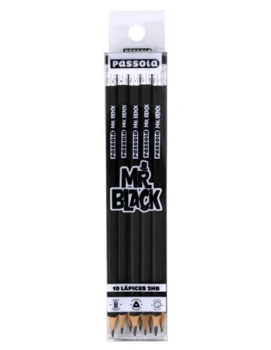 LAPIZ PASSOLA TRIANG 2HB CUERPO NEGRO X10