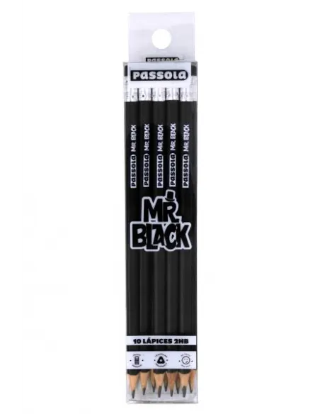 LAPIZ PASSOLA TRIANG 2HB CUERPO NEGRO X10