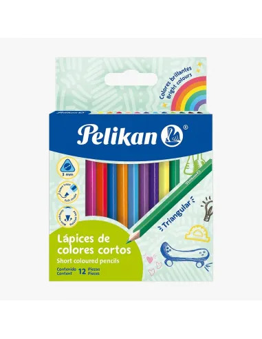 LAPIZ PELIKAN TRIANG. CORTO X 12 COL