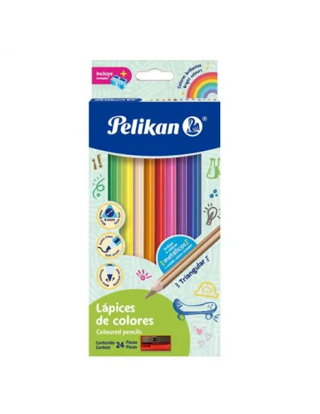 LAPIZ PELIKAN TRIANG. LARGO X 24 COL