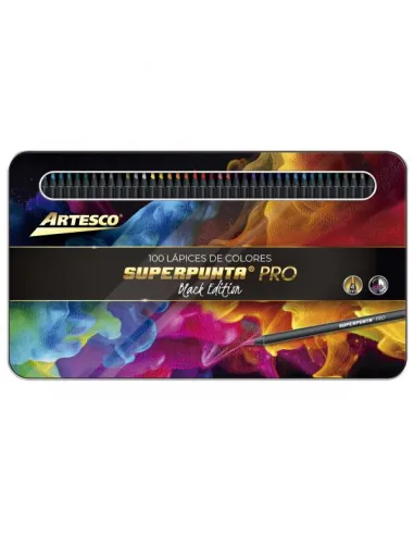 LAPIZ ARTESCO SUPERPUNTA PRO BLACK EDITION C/METALICA 100COL. 4MM