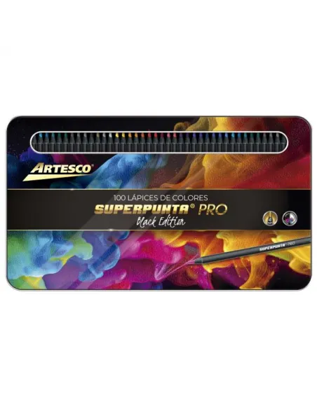 LAPIZ ARTESCO SUPERPUNTA PRO BLACK EDITION C/METALICA 100COL. 4MM