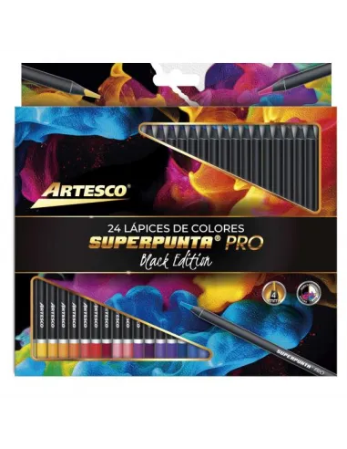 LAPIZ ARTESCO SUPERPUNTA PRO BLACK EDITION 24COL. 4MM