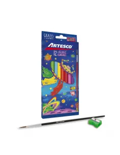 LAPIZ ARTESCO TRIANG LARGO ACUARELABLE X 12 COLORES