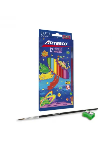 LAPIZ ARTESCO TRIANG LARGO ACUARELABLE X 12 COLORES