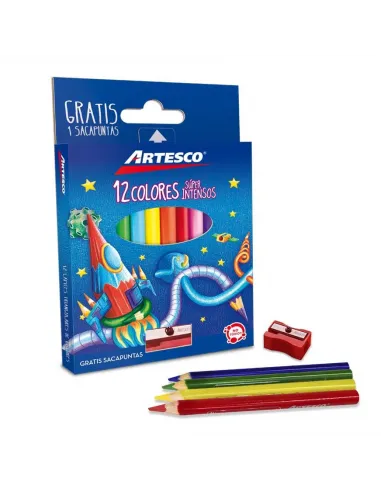 LAPIZ ARTESCO TRIANG CORTO X 12 COLORES C/SACAP