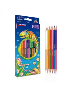 LAPIZ ARTESCO TRIANG DOBLE COLOR X 12 COLORES 9677 4MM