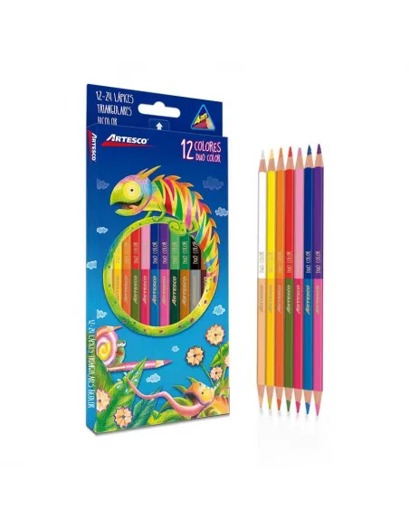 LAPIZ ARTESCO TRIANG DOBLE COLOR X 12 COLORES 9677 4MM
