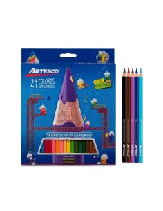 LAPIZ ARTESCO TRIANG LARGO X 24 COL SUPER PUNTA 4MM  SACAP