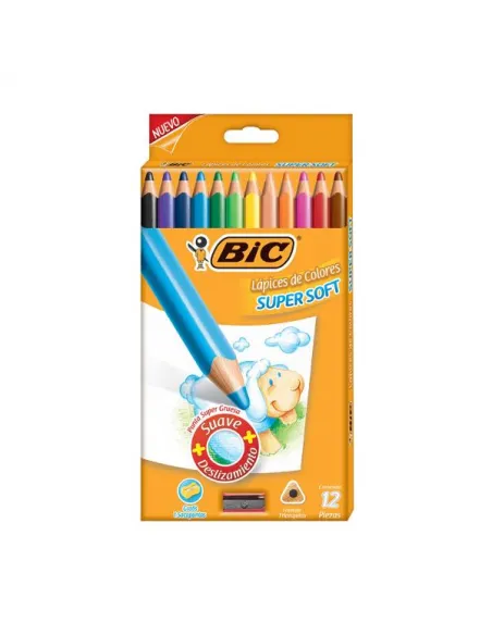 LAPIZ BIC EVOLUTION SUPER SOFT X 12 COLORES GRATIS SACAP