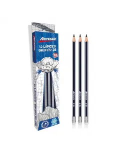 LAPIZ ARTESCO HEXAGONAL  2B C/BORRADOR (UND)