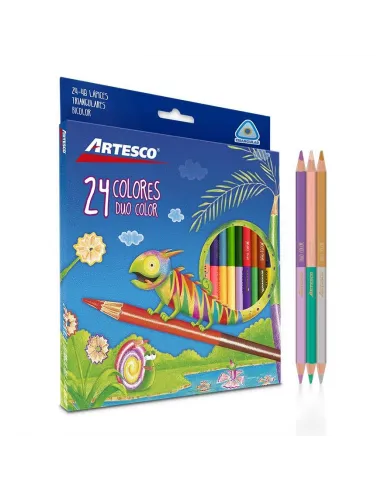 LAPIZ ARTESCO TRIANG DOBLE COLOR 24/48 COLORES 4MM