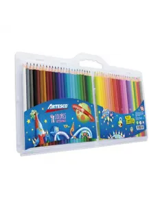 LAPIZ ARTESCO TRIANG LARGO ESTUCHE PLASTICO X 48 COLORES
