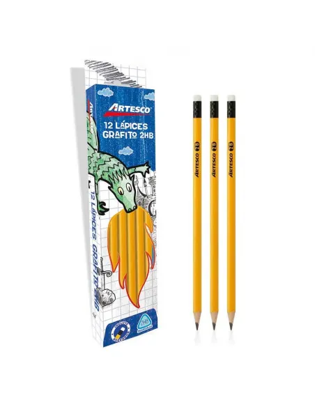 LAPIZ ARTESCO TRIANG GRAFIPLUS 2HB AMARILLO C/BORR X 12
