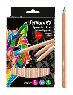 LAPIZ PELIKAN TRIANG JUMBO X12 COL 5MM CUERPO MADERA