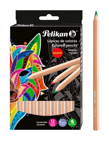 LAPIZ PELIKAN TRIANG JUMBO X12 COL 5MM CUERPO MADERA