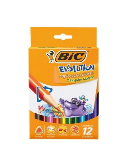LAPIZ BIC COLORING TRIANG JUMBO X 12 COL HIPPO