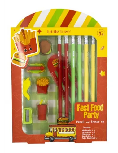 LAPICES LITTLE TREE FAST FOOD HB C/BORRADOR SACAPUNTA REGLA GP8023-E