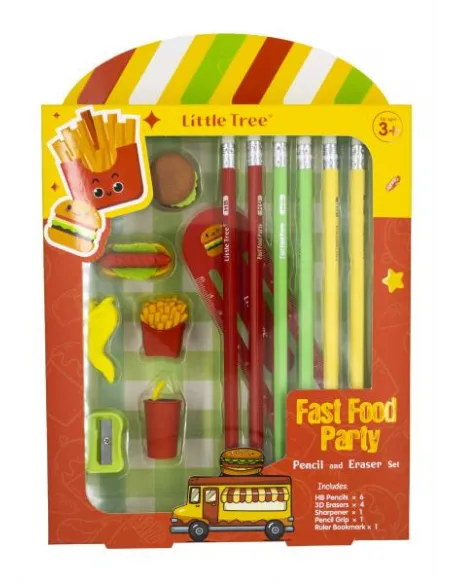 LAPICES LITTLE TREE FAST FOOD HB C/BORRADOR SACAPUNTA REGLA GP8023-E