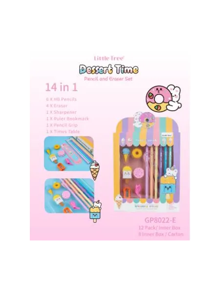 LAPICES LITTLE TREE DULCES C/BORRADOR SACAPUNTA REGLA GP8022-E